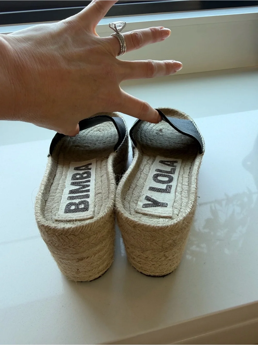 Classic Black Platform Espadrille Slide - Bimba